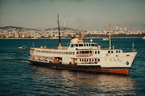 Passenger Ship Sailing on Bosporus
