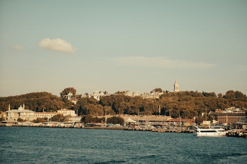 Trees and Buildings on Sea Shore in Istanbul