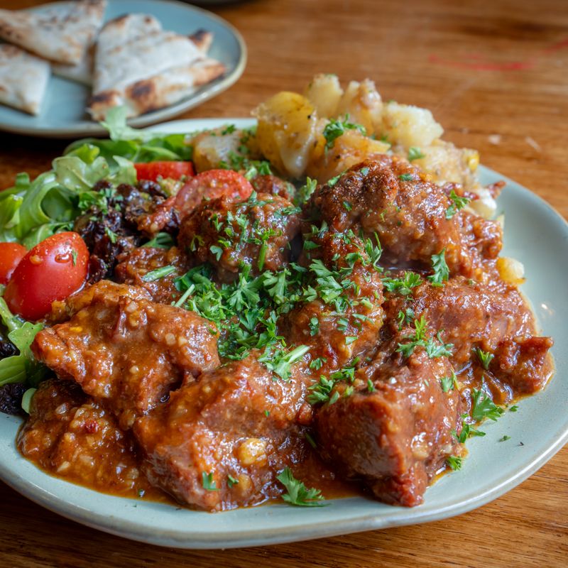 Instant Pot Ramadan Beef Stew and Herb Flatbread Sandwich