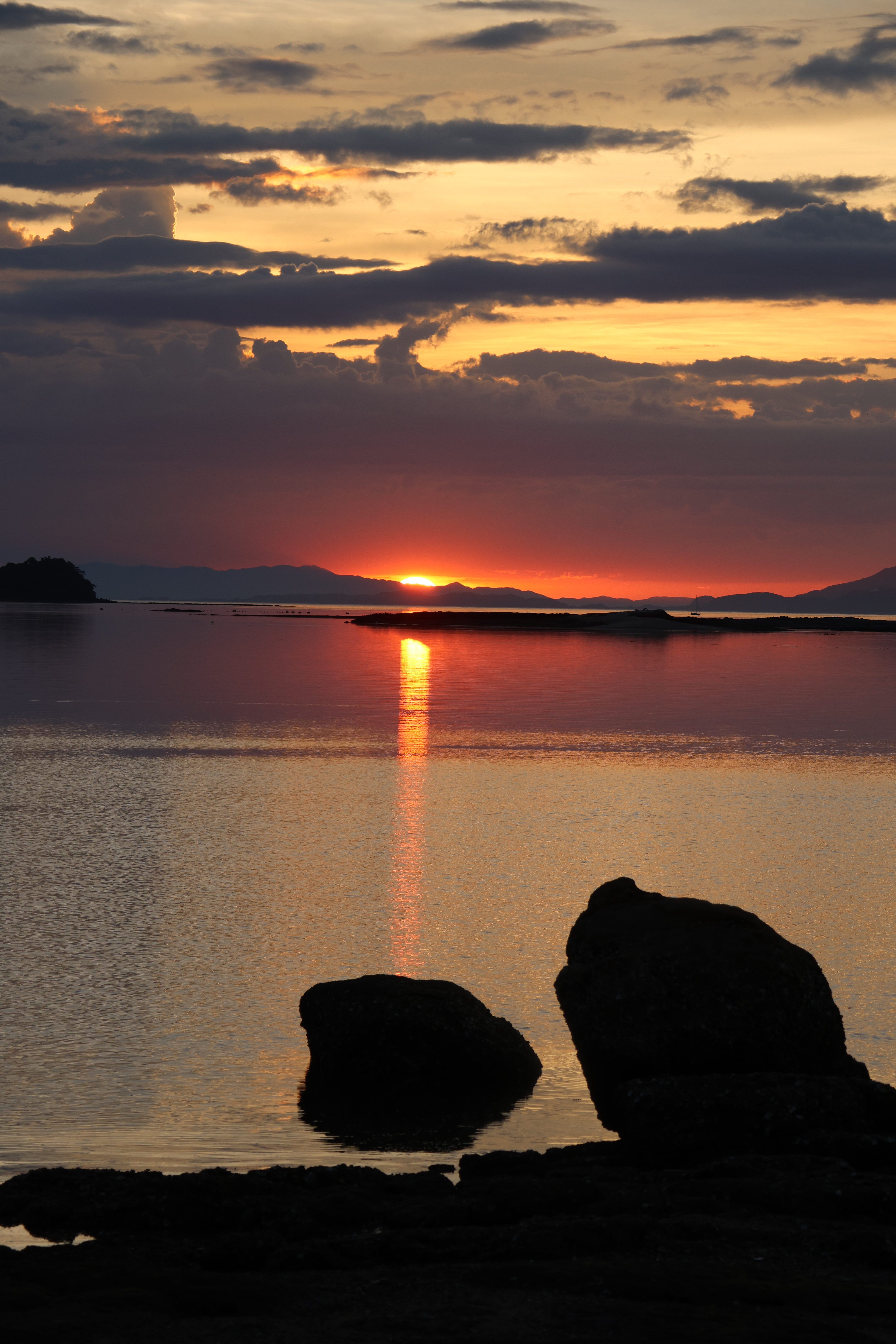 Rock in Sea at Sunset · Free Stock Photo