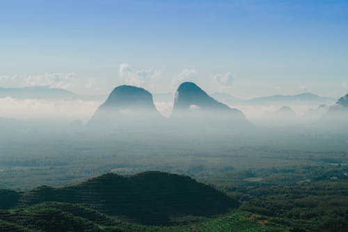 Majestic Mountains Among Clouds in Malaysia