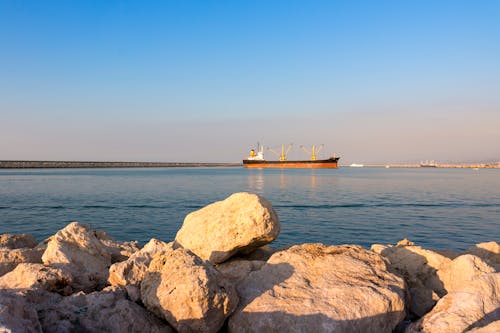 Industrial Ship Moored on Pier