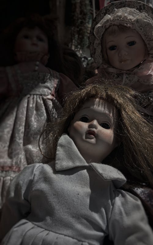 Close up of Dolls Lying Down