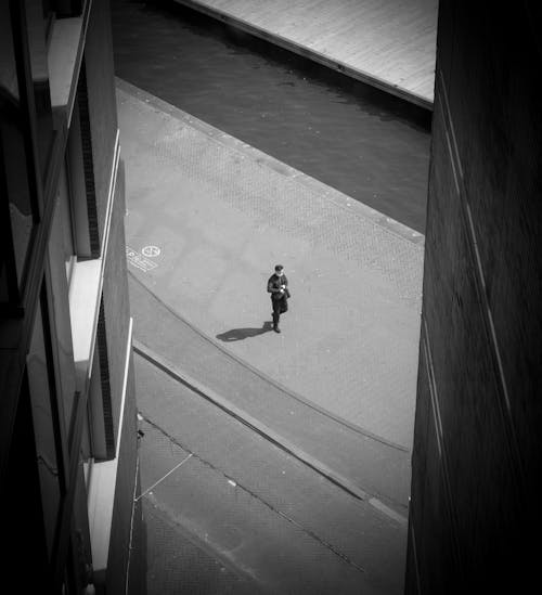 Foto d'estoc gratuïta de arquitectura moderna, blanc i negre, caminant