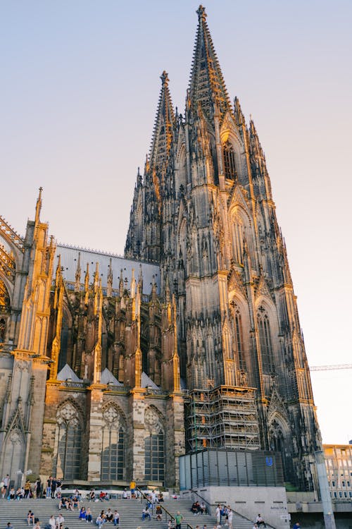 Low Angle Shot of the Cologne Cathedral in Cologne, Germany 