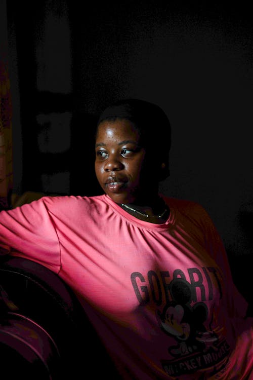 Woman in Pink T-shirt