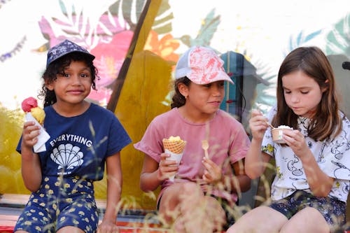 Girls Eating Ice Cream