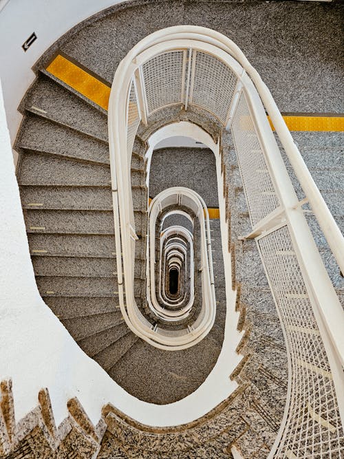 계단, 수직 쐈어, 위에서 내려다 본의 무료 스톡 사진