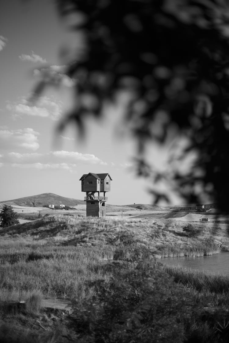 Baba Yaga House On Meadow Bu Lake