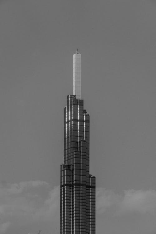 Skyscraper in Ho Chi Minh City, Vietnam in Black and White