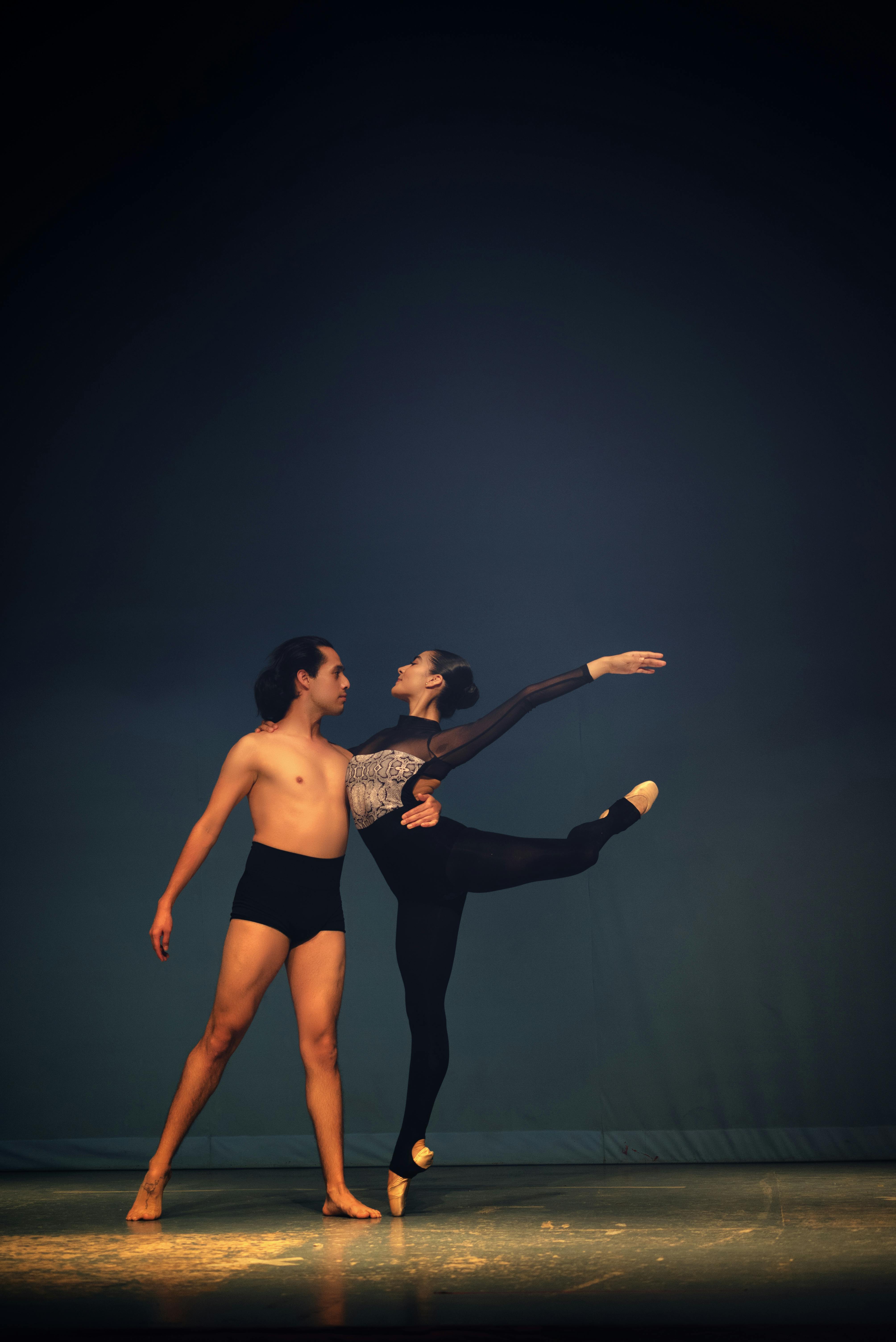 Topless Man and Ballerina Dancing · Free Stock Photo