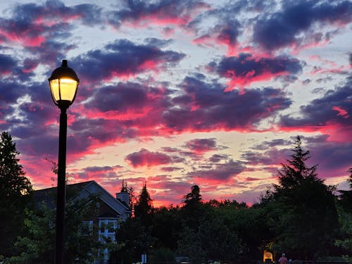 Ingyenes stockfotó gyönyörű naplemente, piros felhők, rózsaszín felhők témában