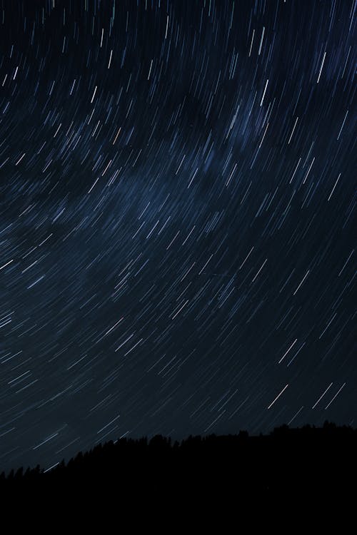 Lights Trails on Clear, Night Sky