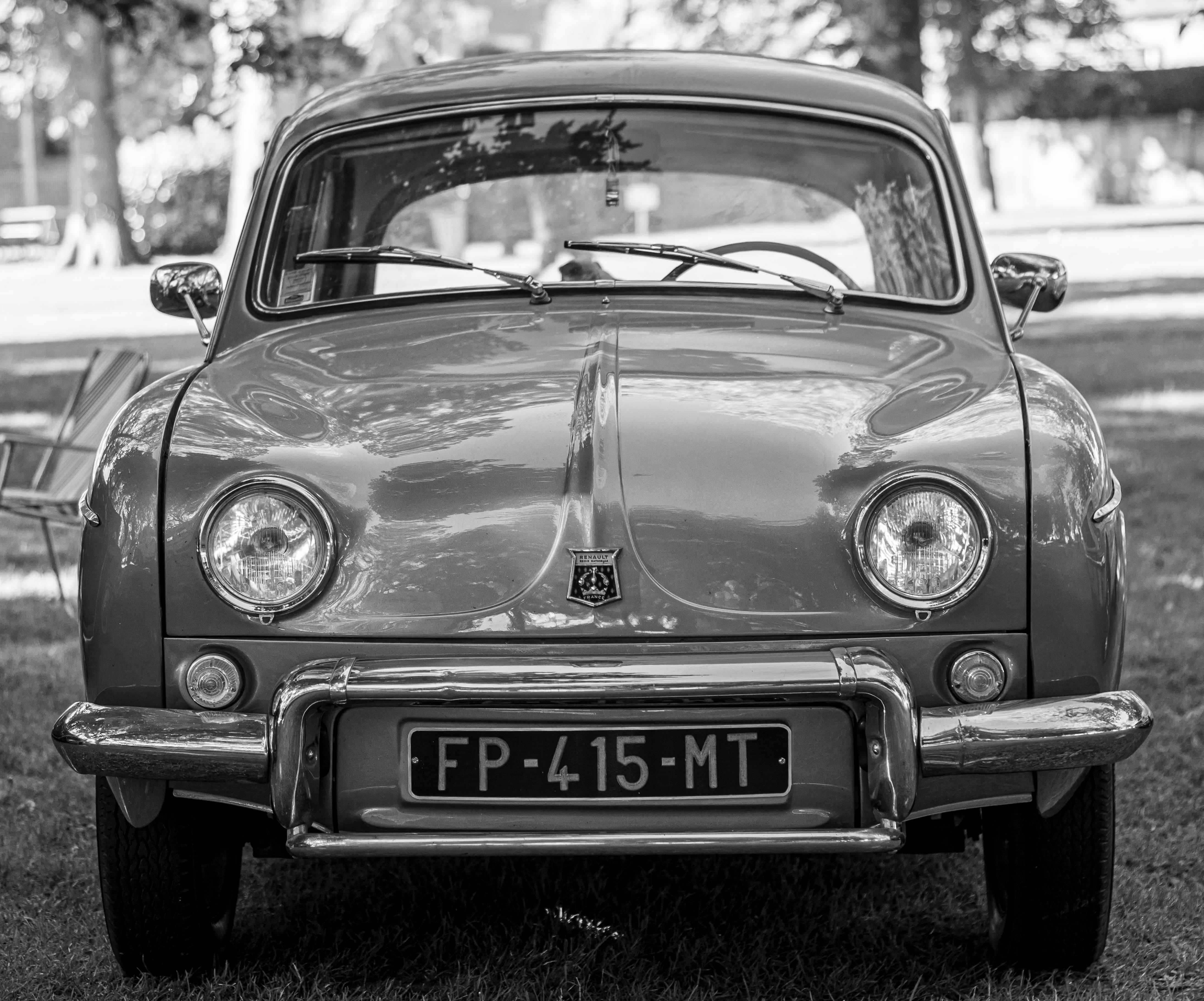 Renault Dauphine in Black and White · Free Stock Photo