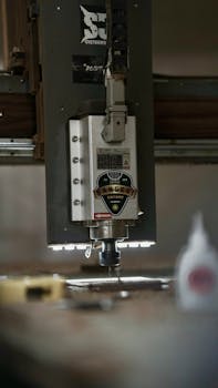 A CNC machine in operation at TMC Technologies