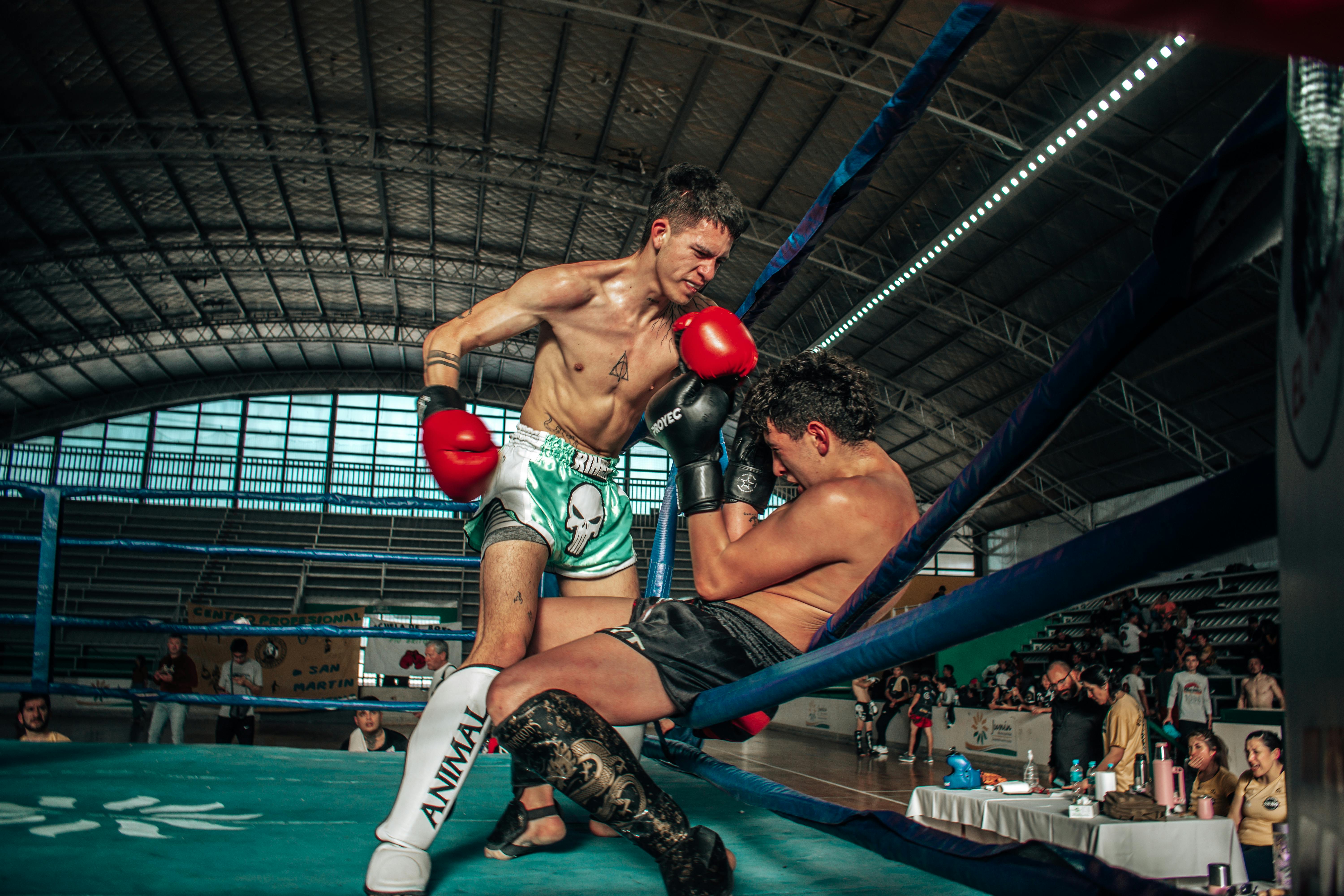 Kickboxers Fighting in Ring · Free Stock Photo