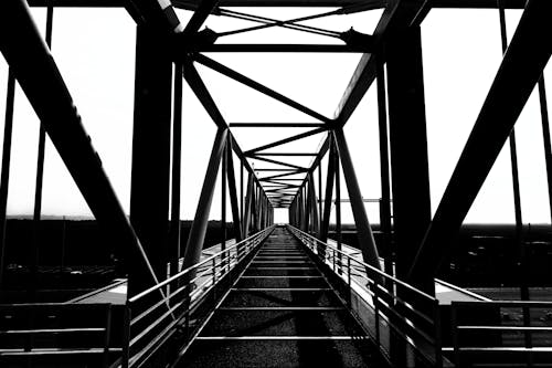Fotobanka s bezplatnými fotkami na tému čiernobiely, čierny a biely, most