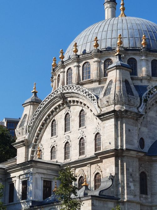 Free Close-up of the ornately decorated Nusretiye Mosque in Istanbul showcasing Islamic architecture. Stock Photo
