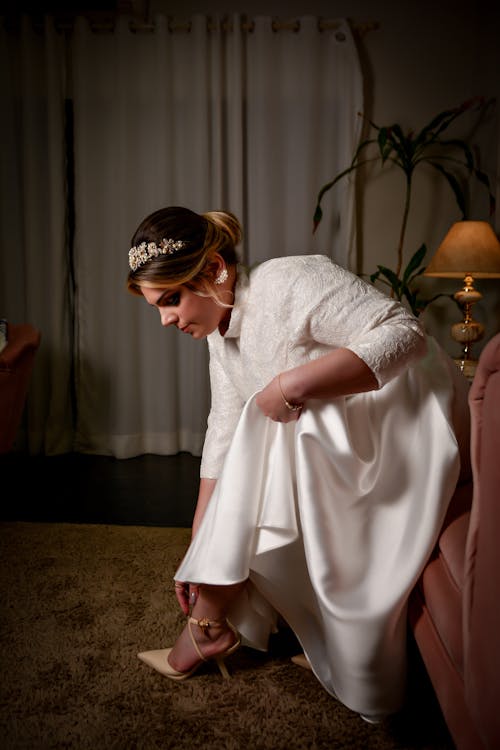 Bride in Wedding Dress Sitting