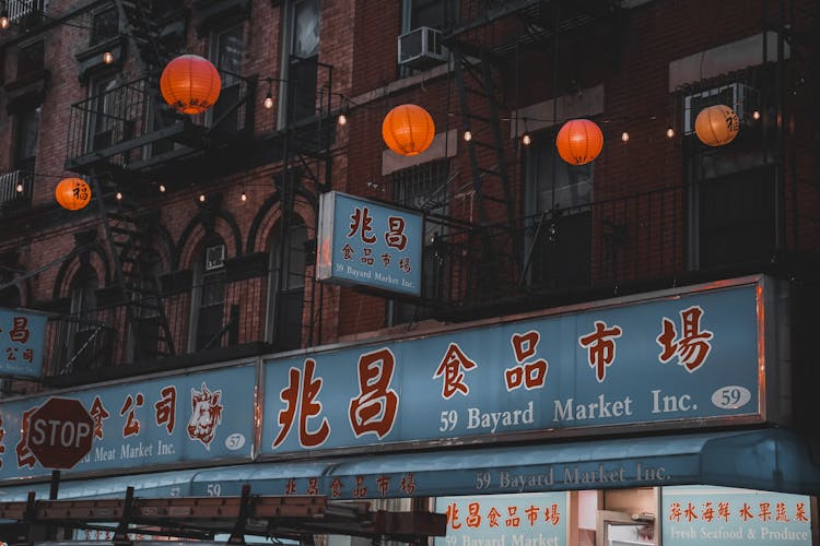 Residential Building In Chinatown In New York City