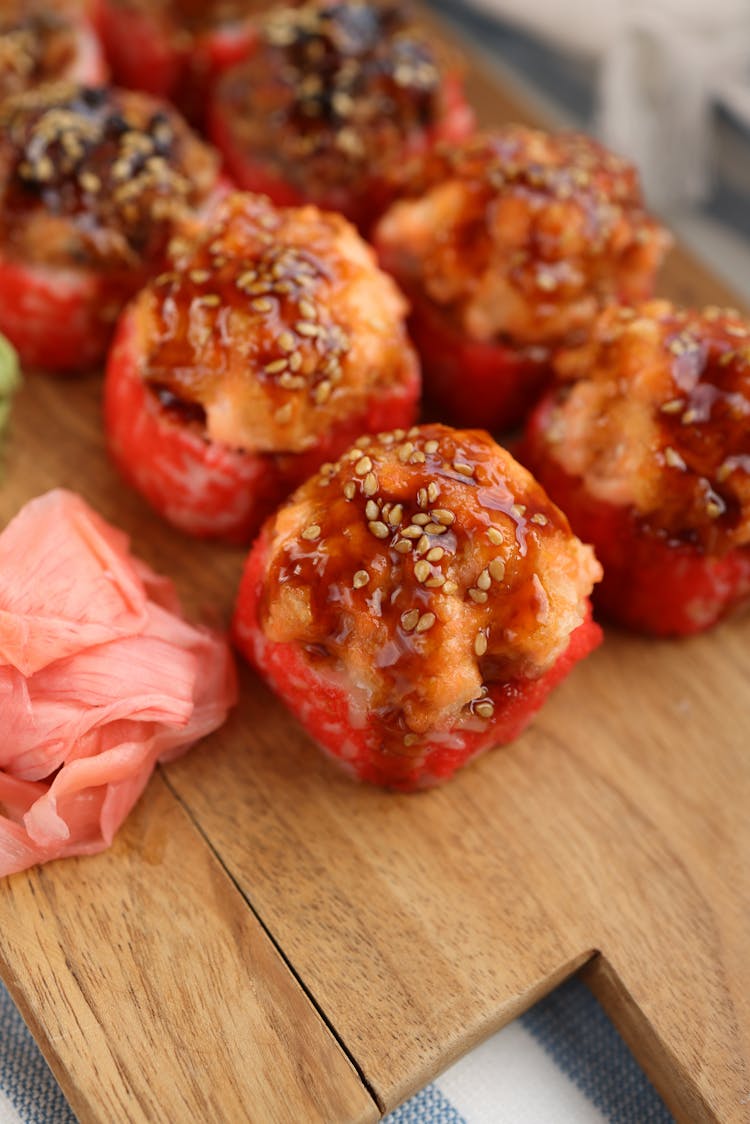 Stuffed Tomatoes Served In A Restaurant