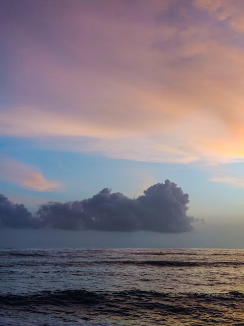 Tranquil Sea with Low Waves at Dusk