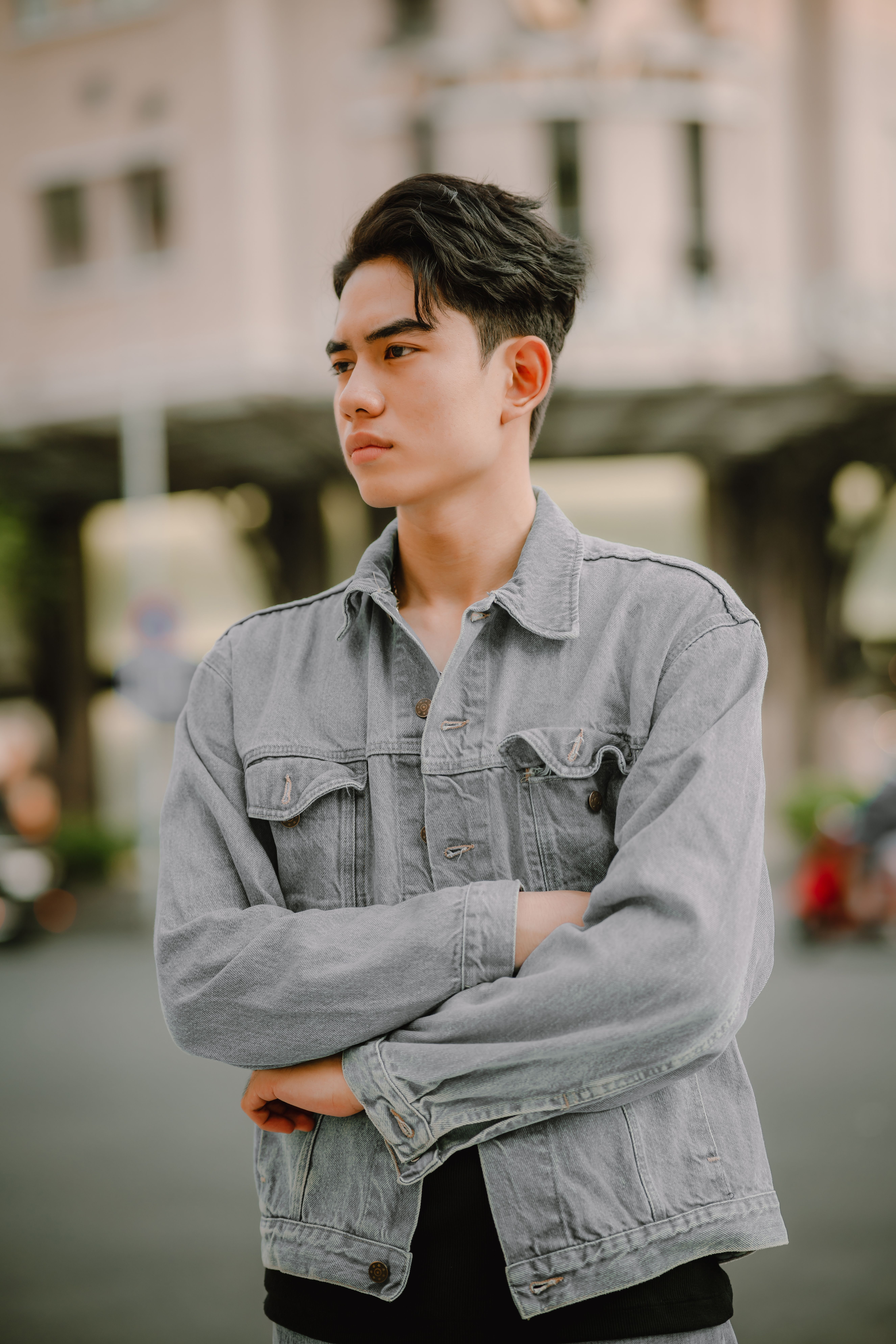 Young Man in a Denim Jacket · Free Stock Photo