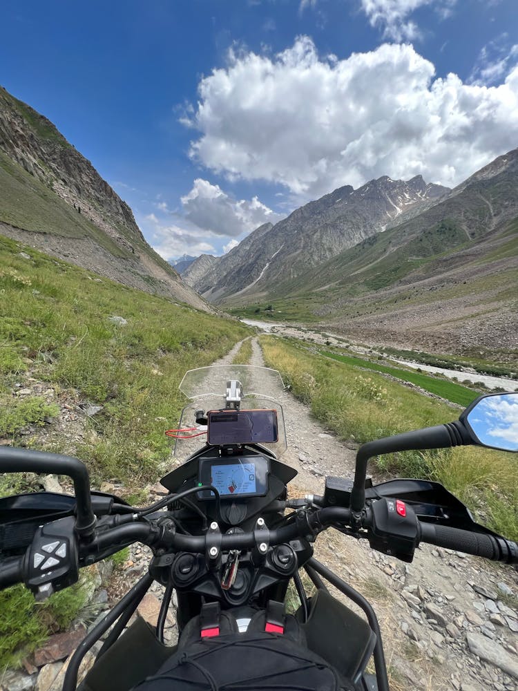 Motorbike On A Road In The Mountains