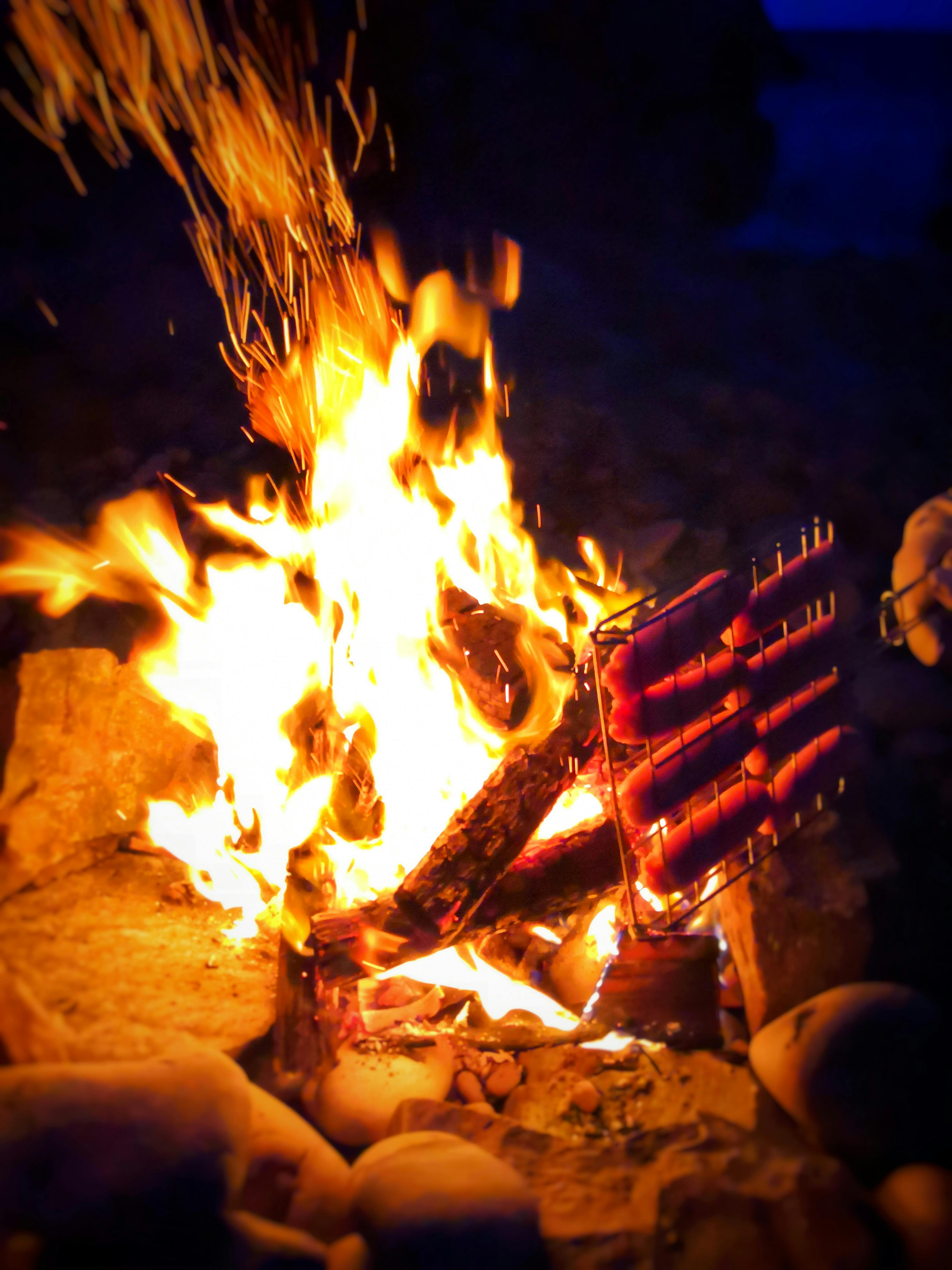 Free stock photo of camping, fire, flames