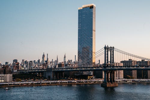 Foto stok gratis Arsitektur modern, gedung menara, jembatan manhattan