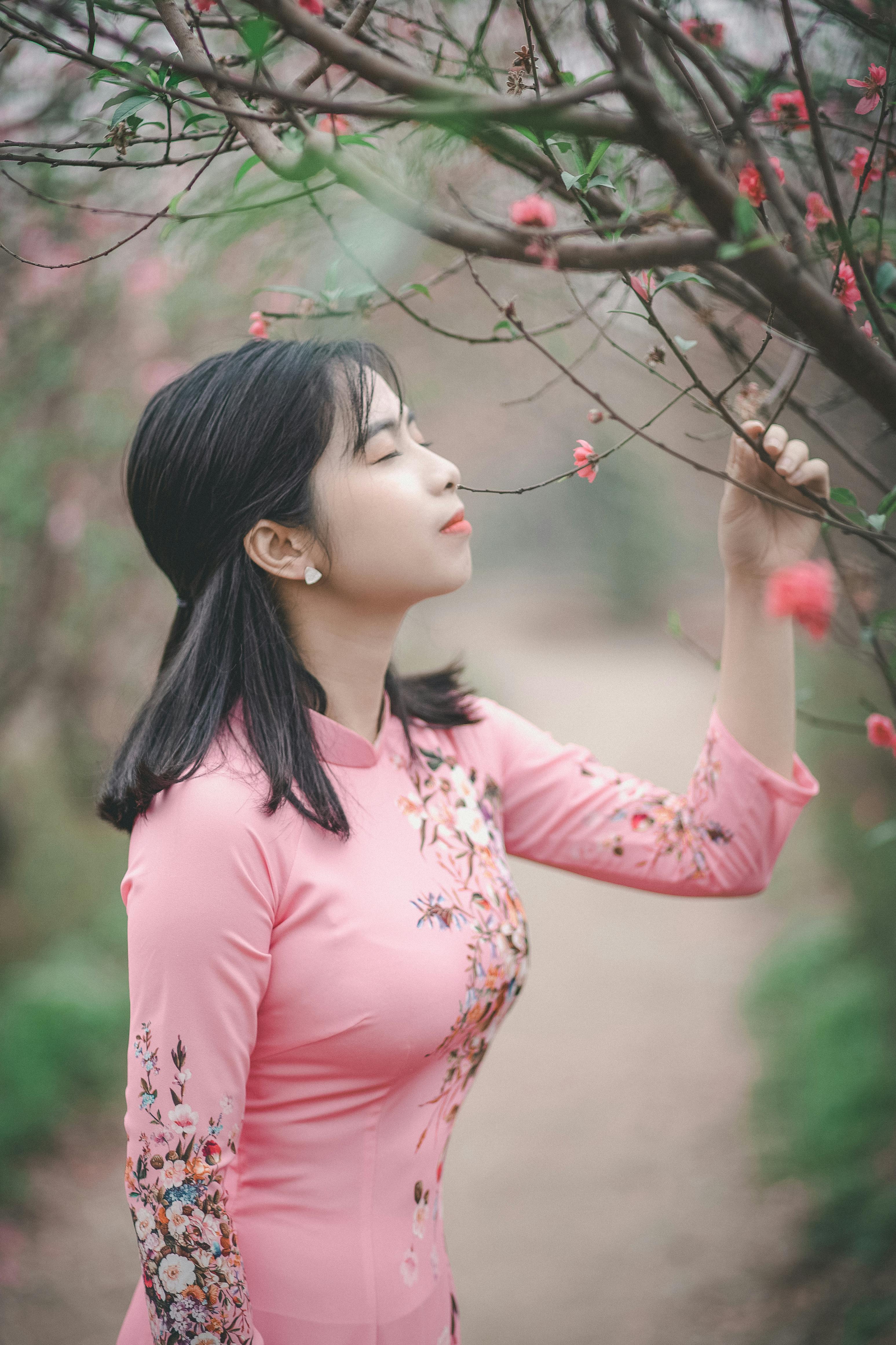 Women's Pink and Black Floral Dress · Free Stock Photo