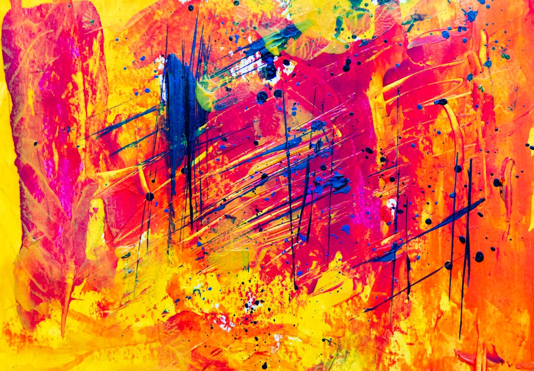 Yellow and Red Abstract Painting · Free Stock Photo