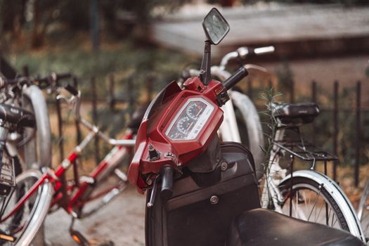 Motor Scooter Handlebar with Gauges