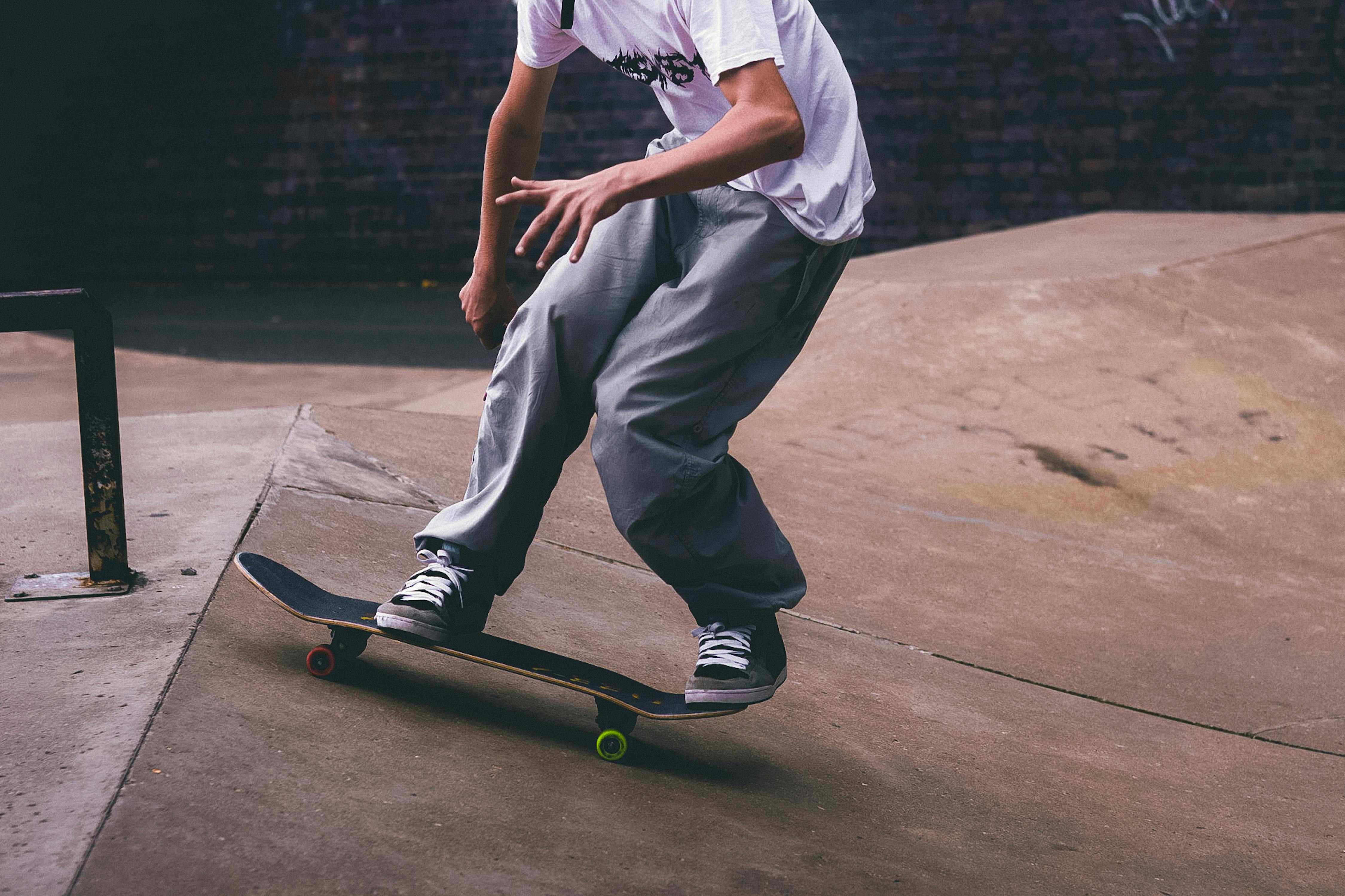 A Person Skateboarding Barefoot · Free Stock Photo