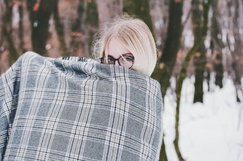 White and Black Plaid Textile