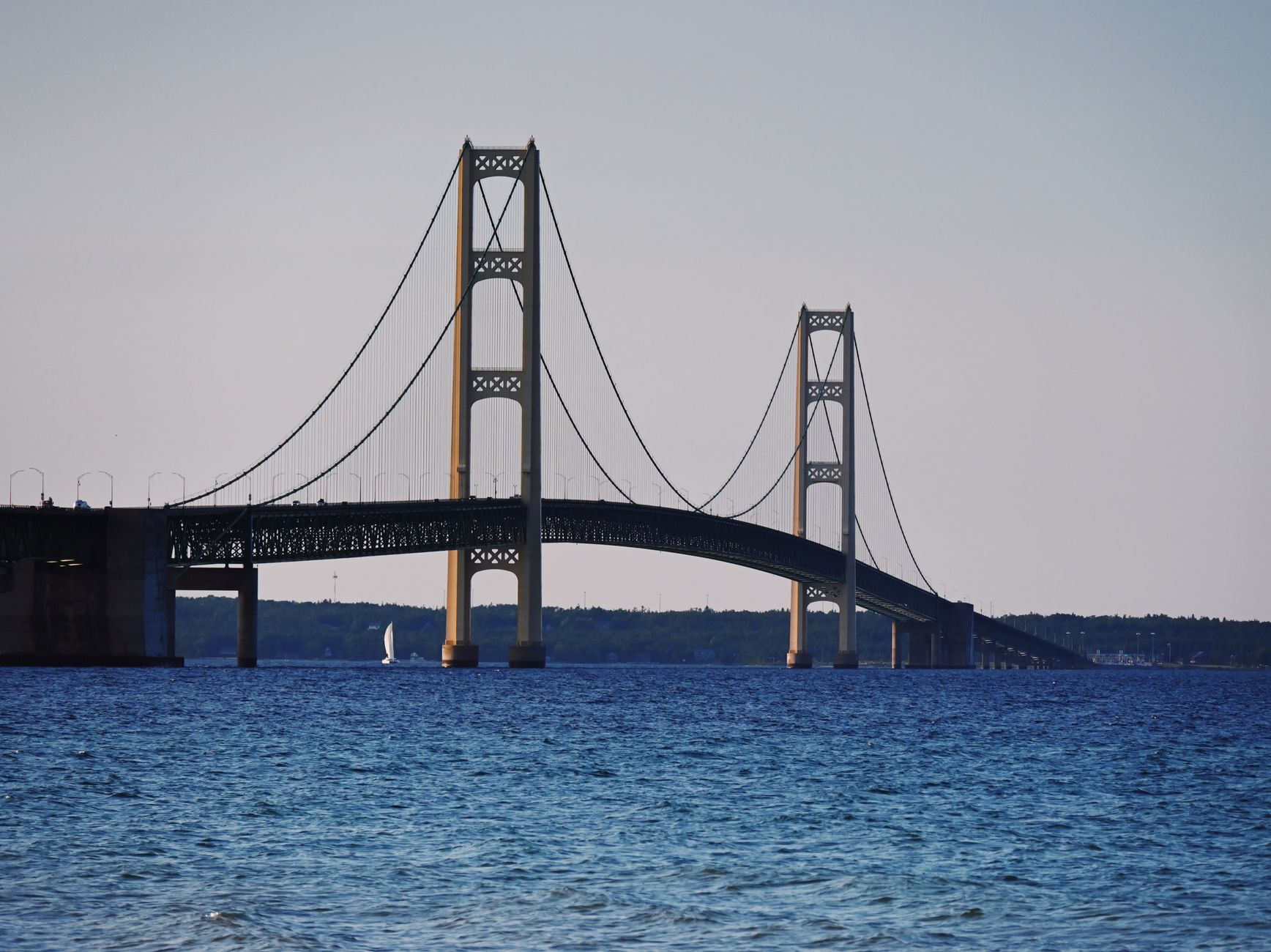 Mackinac Bridge spanning the Straits of Mackinac, Michigan