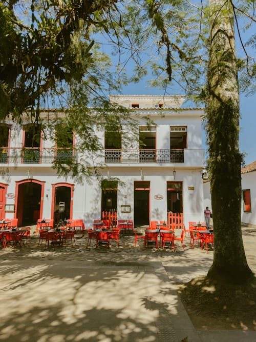 Tables and Chairs on the Outside of a Restaurant 