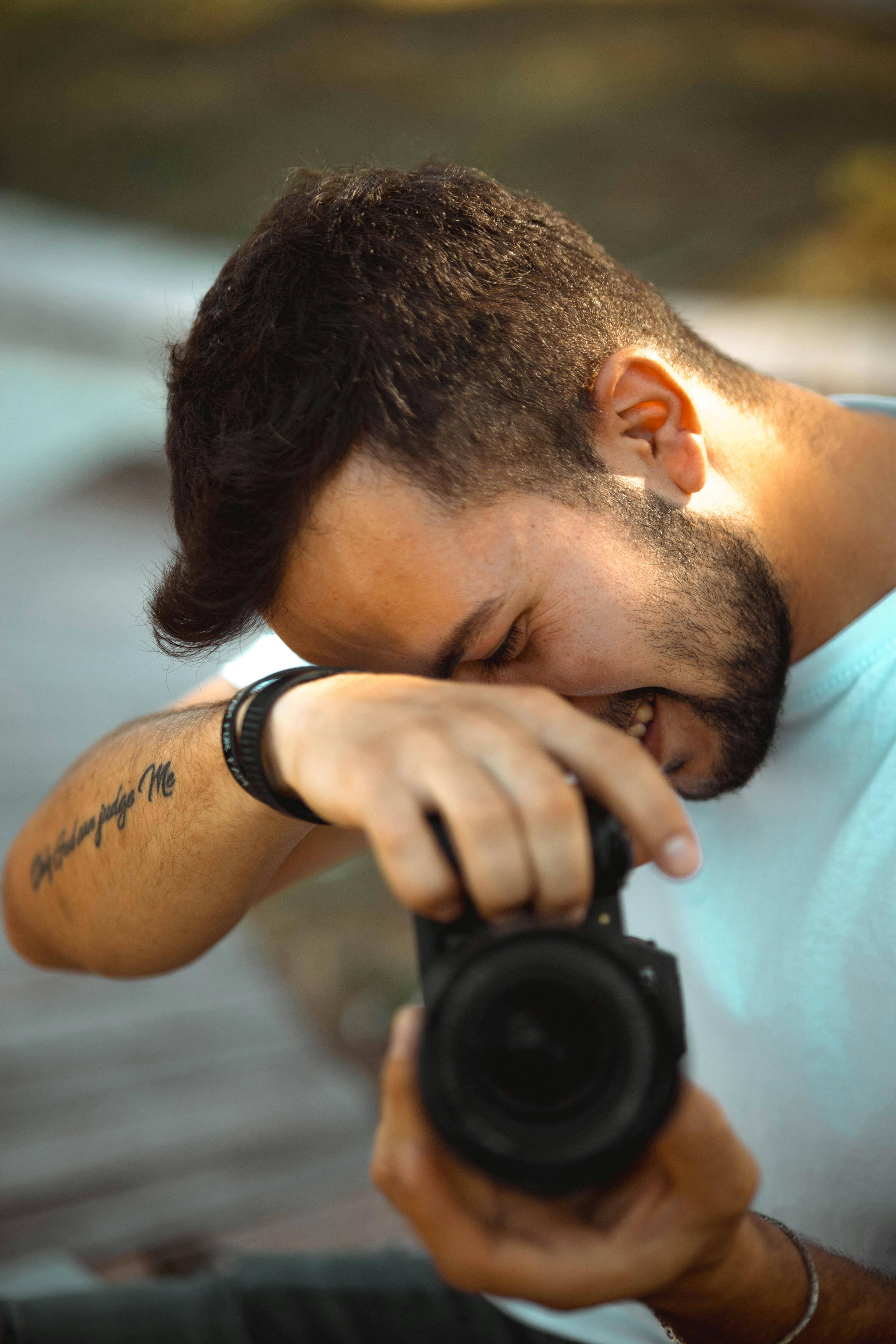 man taking a picture