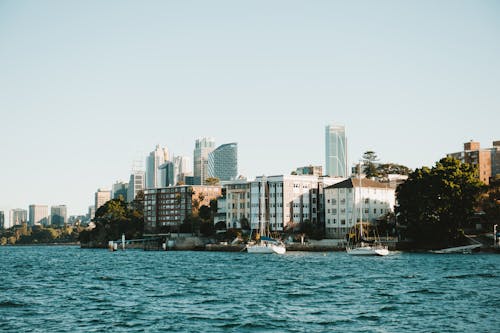 View of Skyscrapers from the Harbor in Sydney, Australia 