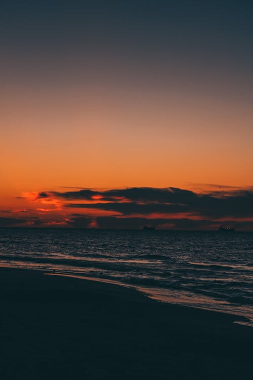 The Beach and Sea at Sunset 