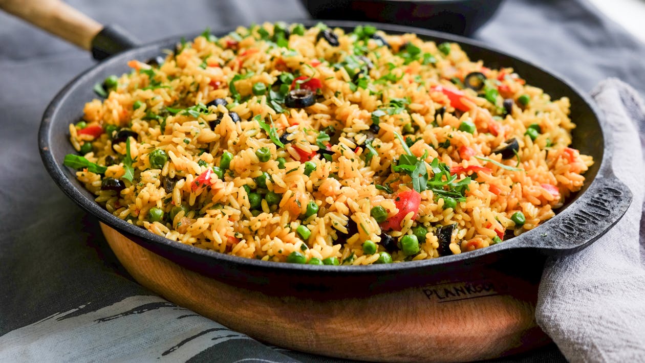 Colorful Vegetable Rice Stir-Fry with Fresh Herbs