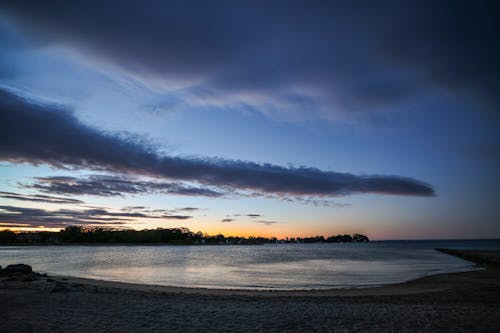 Bay on Sea Shore at Sunset