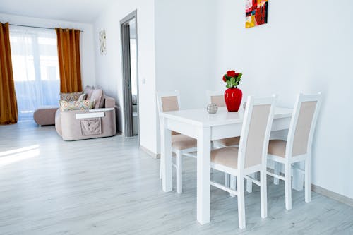 White Walls and Table in Room
