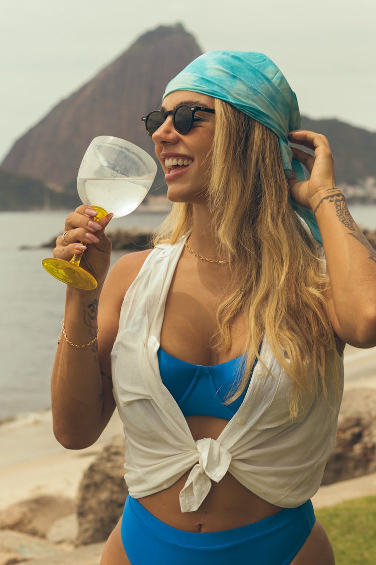 Blonde Woman With Cocktail