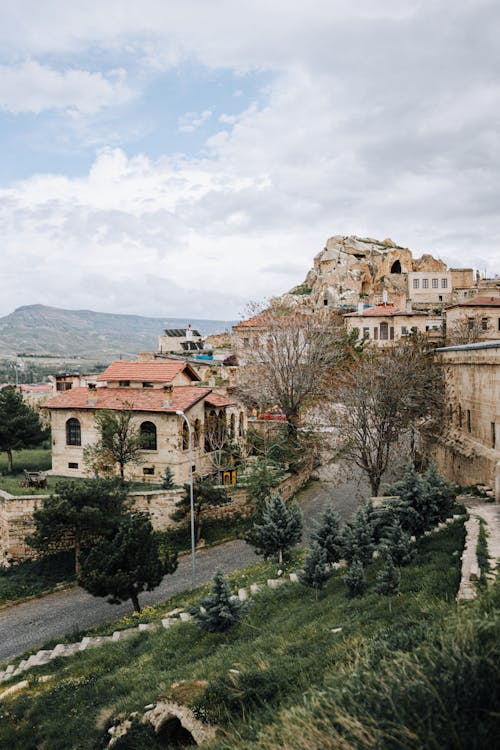 Town with Houses in Caves in Cappadocia