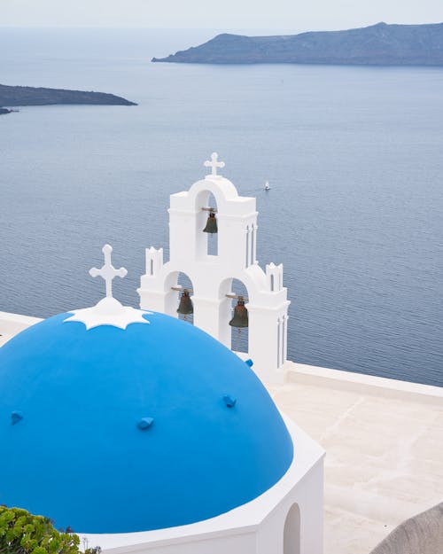 The Three Bells of Fira Church, Santorini, Greece