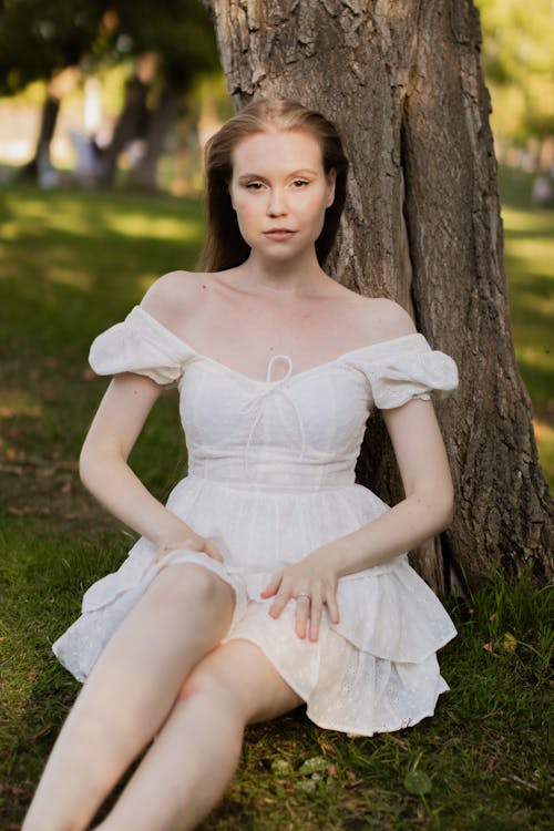Pretty Young Teenage Girl in White Dress Stock Photo - Image of