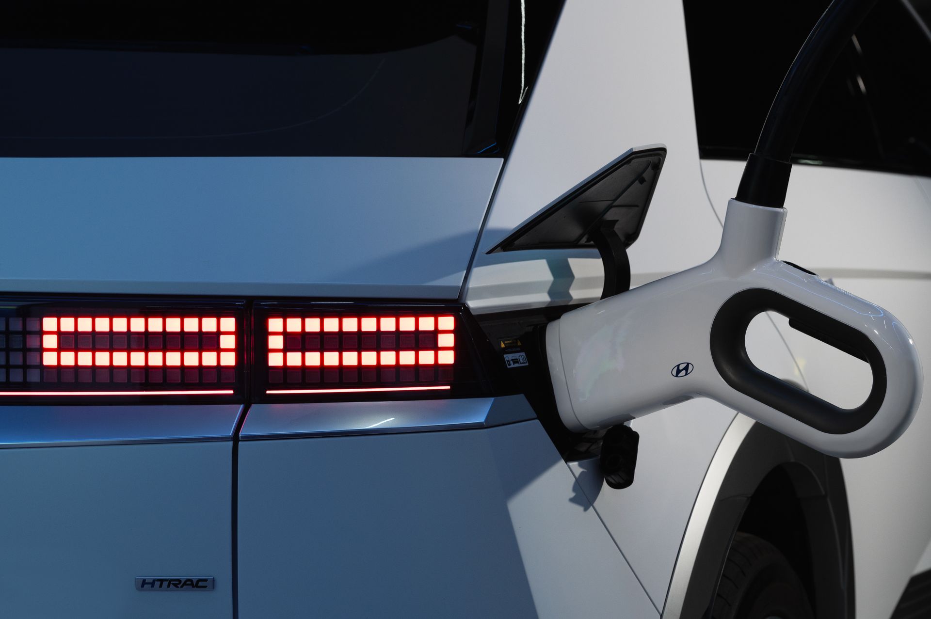 Close-up of a Hyundai Ioniq 5 charging, showcasing sustainability and innovation.