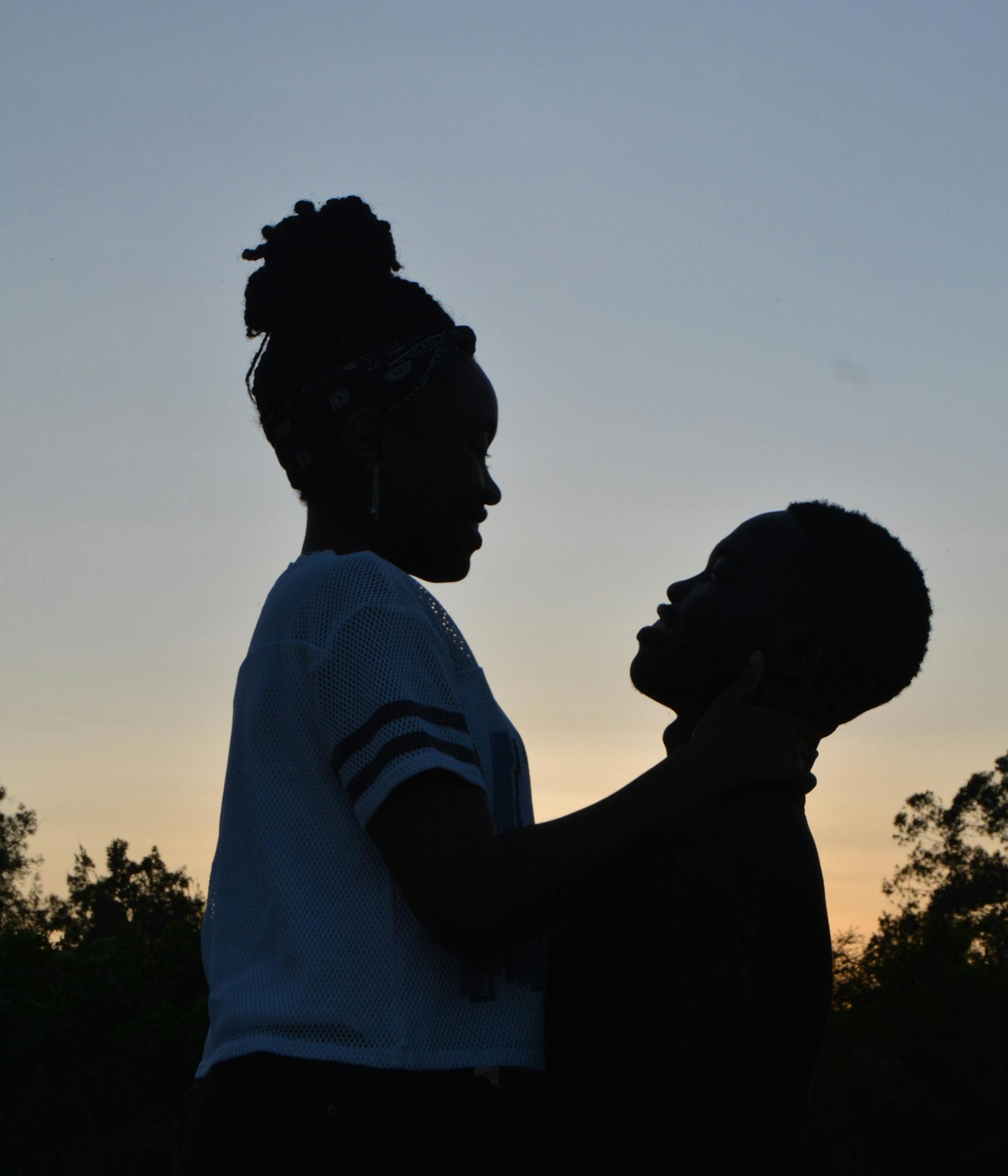 african american couple silhouette