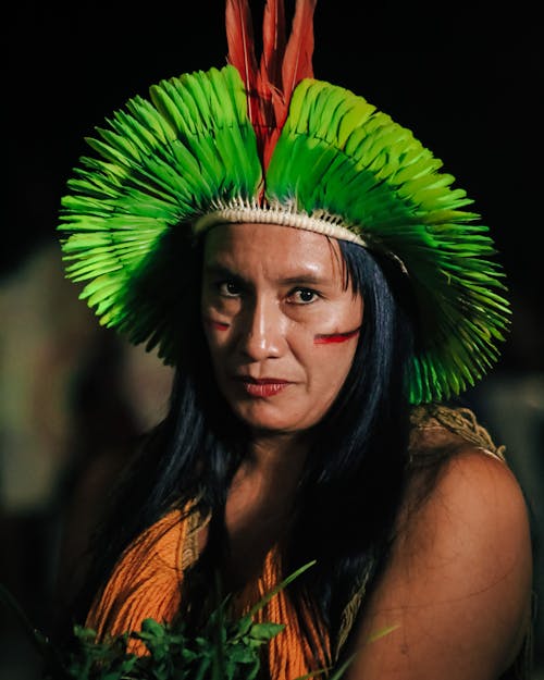 Woman in Amazonian Headdress